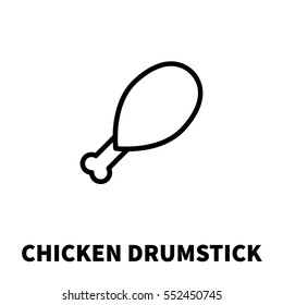 Drumstick icon or logo in modern line style. High quality black outline pictogram for web site design and mobile apps. Vector illustration on a white background.