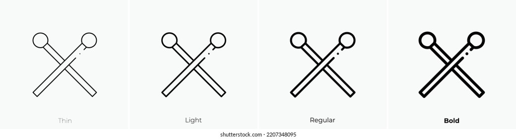drumstick icon. Thin, Light Regular And Bold style design isolated on white background