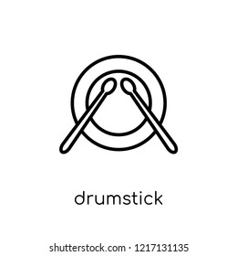 drumstick icon. Trendy modern flat linear vector drumstick icon on white background from thin line Music collection, outline vector illustration