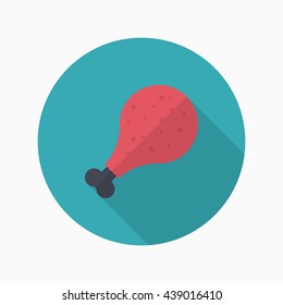 Drumstick icon, Vector flat long shadow design. EPS10