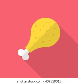 Drumstick icon, Vector flat long shadow design. EPS10