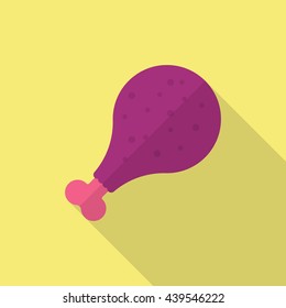 Drumstick icon, Vector flat long shadow design. EPS10