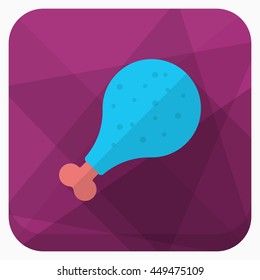 Drumstick icon, Vector flat long shadow design. EPS10