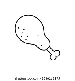 Icono de la línea de la baqueta aislado en el fondo blanco. Ilustración vectorial.