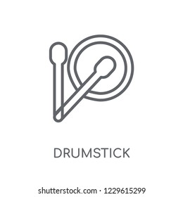 Drumstick linear icon. Modern outline Drumstick logo concept on white background from Music collection. Suitable for use on web apps, mobile apps and print media.
