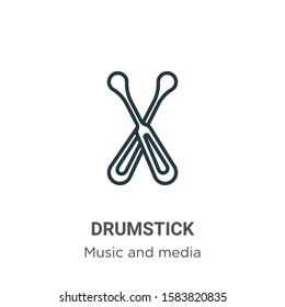 Drumstick outline vector icon. Thin line black drumstick icon, flat vector simple element illustration from editable music concept isolated on white background