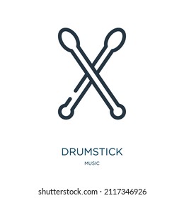 drumstick thin line icon. chicken, meat linear icons from music concept isolated outline sign. Vector illustration symbol element for web design and apps.