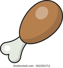 drumstick vector flat color icon 