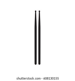 Drumsticks or drum sticks In Simple Black Style Isolated On White Background. Created For Mobile, Web, Decor, Print Products, Application.