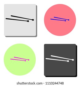 Drumsticks or drum sticks. simple flat vector icon illustration on four different color backgrounds
