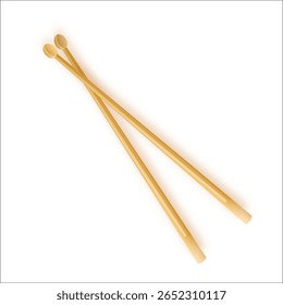Drumsticks or drum sticks vector. Rock or jazz equipment. Isolated on white background. icon for music apps and websites