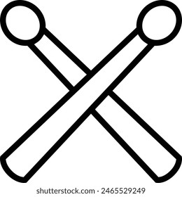 drumsticks icon. Thin linear style design isolated on white background