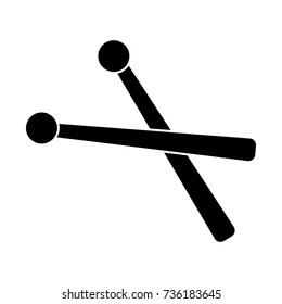 drumsticks icon, vector illustration, black sign on isolated background