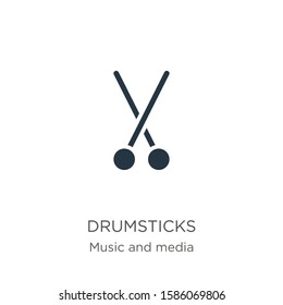Drumsticks icon vector. Trendy flat drumsticks icon from music collection isolated on white background. Vector illustration can be used for web and mobile graphic design, logo, eps10