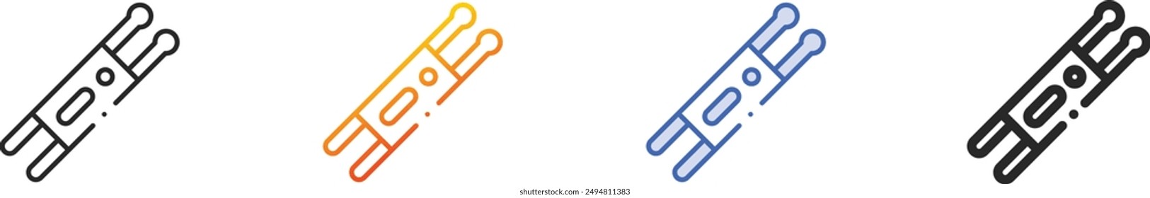 drumsticks icon.Thin Linear, Gradient, Blue Stroke and bold Style Design Isolated On White Background