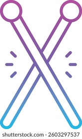 Drumsticks vector icon. Can be used for printing, mobile and web applications.