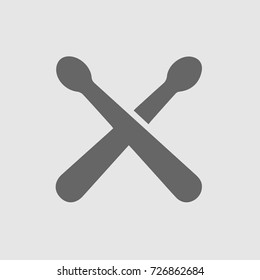 drumsticks vector icon eps 10. Simple isolated pictogram.