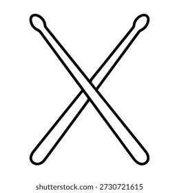 Drumsticks vector line icon on a white background.
Vector line icon on a white background
