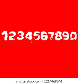 Drunge numbers set. Stamp ink digits. Vector illustration.
