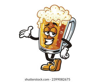 Drunk Beer Glass Mug cartoon mascot illustration character vector clip art