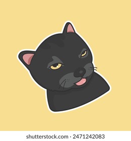 Drunk Cat Vector Cute Illustration