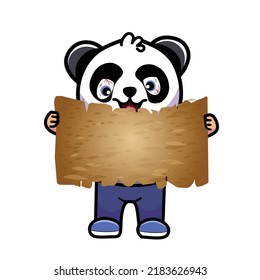 drunk Cute Panda Laughing holding parchment old blank page Cartoon Vector Icon Illustration. Animal Nature Icon Concept Isolated Premium Vector. Flat Cartoon Style