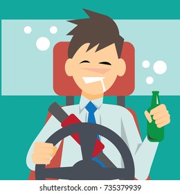 Drunk driver-vector cartoon