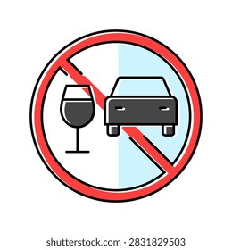 drunk driving car driving obstacles color icon vector. drunk driving car driving obstacles sign. isolated symbol illustration