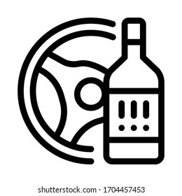 drunk driving icon vector. drunk driving sign. isolated contour symbol illustration