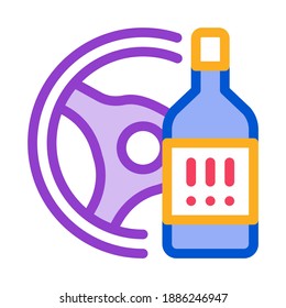 drunk driving icon vector. drunk driving sign. color symbol illustration