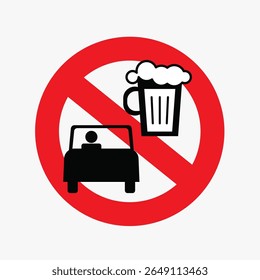Drunk Driving Prohibition Sign: A stern symbol warns against driving under the influence, emphasizing road safety and responsible choices in a concise, straightforward manner.