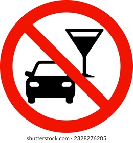 Drunk driving prohibition traffic sign