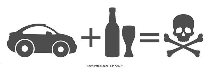 Drunk driving result on a white background
