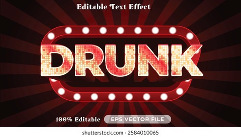 drunk editable text effect modern color shiny. glow Text style effect