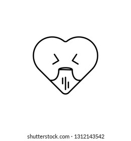 drunk emoji icon. Element of heart emoji for mobile concept and web apps illustration. Thin line icon for website design and development, app development