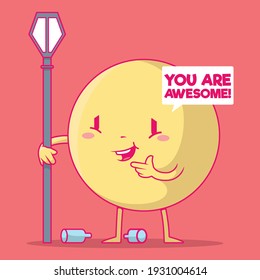 Drunk emoji vector illustration. Communication, celebration design concept.