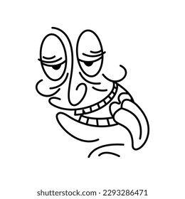 Trockenes Gesicht einzeln. Alkoholische Emoji-Cartoon Vektorgrafik