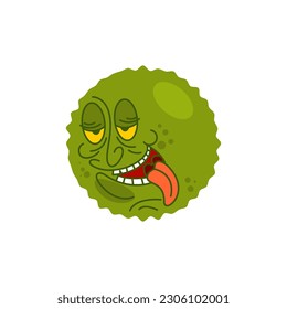 Drunk face mood. Alcoholic emoji cartoon Vector illustration