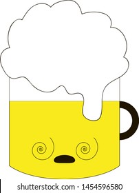 Vidrio seco de cerveza, ilustración, vector sobre fondo blanco.