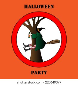 drunk halloween witch vector illustration background