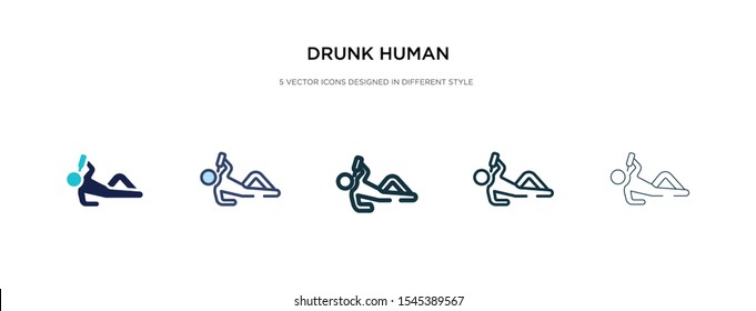 drunk human icon in different style vector illustration. two colored and black drunk human vector icons designed in filled, outline, line and stroke style can be used for web, mobile, ui