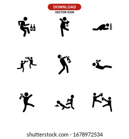 drunk human icon or logo isolated sign symbol vector illustration - Collection of high quality black style vector icons
