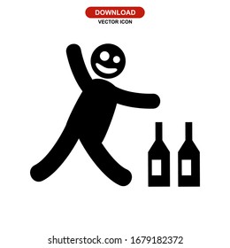 Icono humano o logotipo aislado símbolo de signo ilustración vectorial - iconos vectoriales de estilo negro de alta calidad
