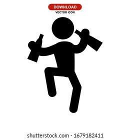 Icono humano o logotipo aislado símbolo de signo ilustración vectorial - iconos vectoriales de estilo negro de alta calidad

