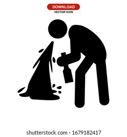 Icono humano o logotipo aislado símbolo de signo ilustración vectorial - iconos vectoriales de estilo negro de alta calidad
