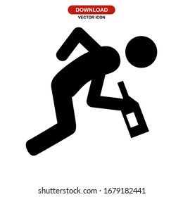Icono humano o logotipo aislado símbolo de signo ilustración vectorial - iconos vectoriales de estilo negro de alta calidad
