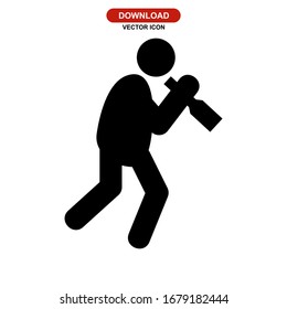 drunk human icon or logo isolated sign symbol vector illustration - high quality black style vector icons

