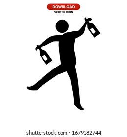 drunk human icon or logo isolated sign symbol vector illustration - high quality black style vector icons
