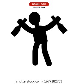 Icono humano o logotipo aislado símbolo de signo ilustración vectorial - iconos vectoriales de estilo negro de alta calidad
