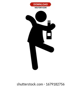 Icono humano o logotipo aislado símbolo de signo ilustración vectorial - iconos vectoriales de estilo negro de alta calidad
